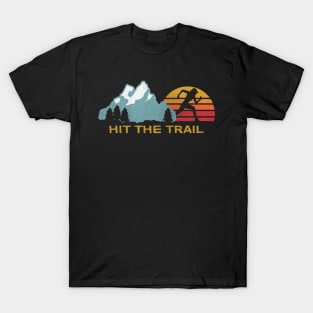 Retro Vintage Hit The Trail Running Illustration T-Shirt